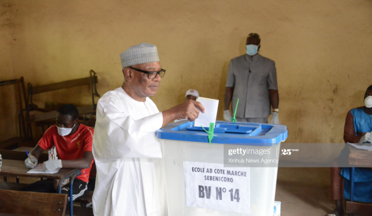 A voting booth in francophone Africa