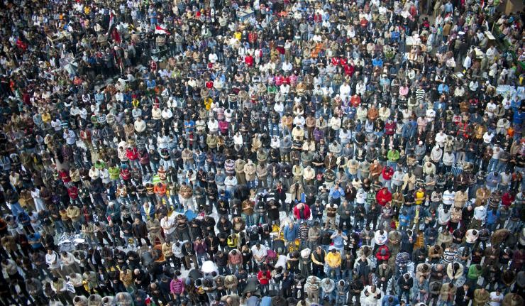 Drone surveillance of human mob Drone surveillance of human mob