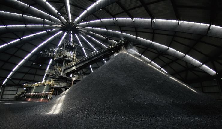 Pile of coal outside a mine