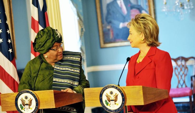 Hillary Clinton and Ellen Johnson Sirleaf
