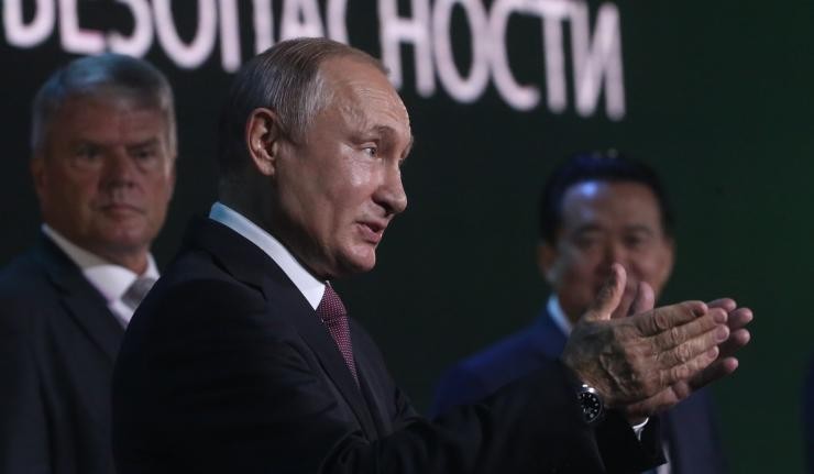 Vladimir Putin addressing an audience