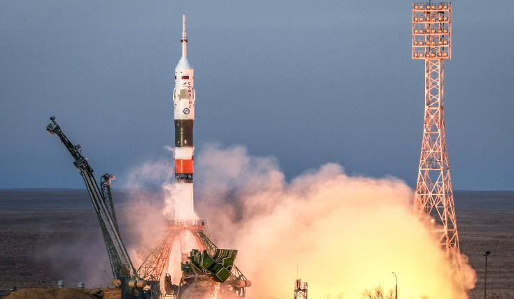 Launch of  Russian Soyuz Space Capsule