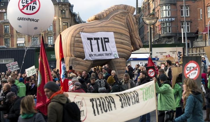 Protests against the TTIP (Transatlantic Trade and Investment Partnership) and CETA (Canada-EU Trade Agreement)