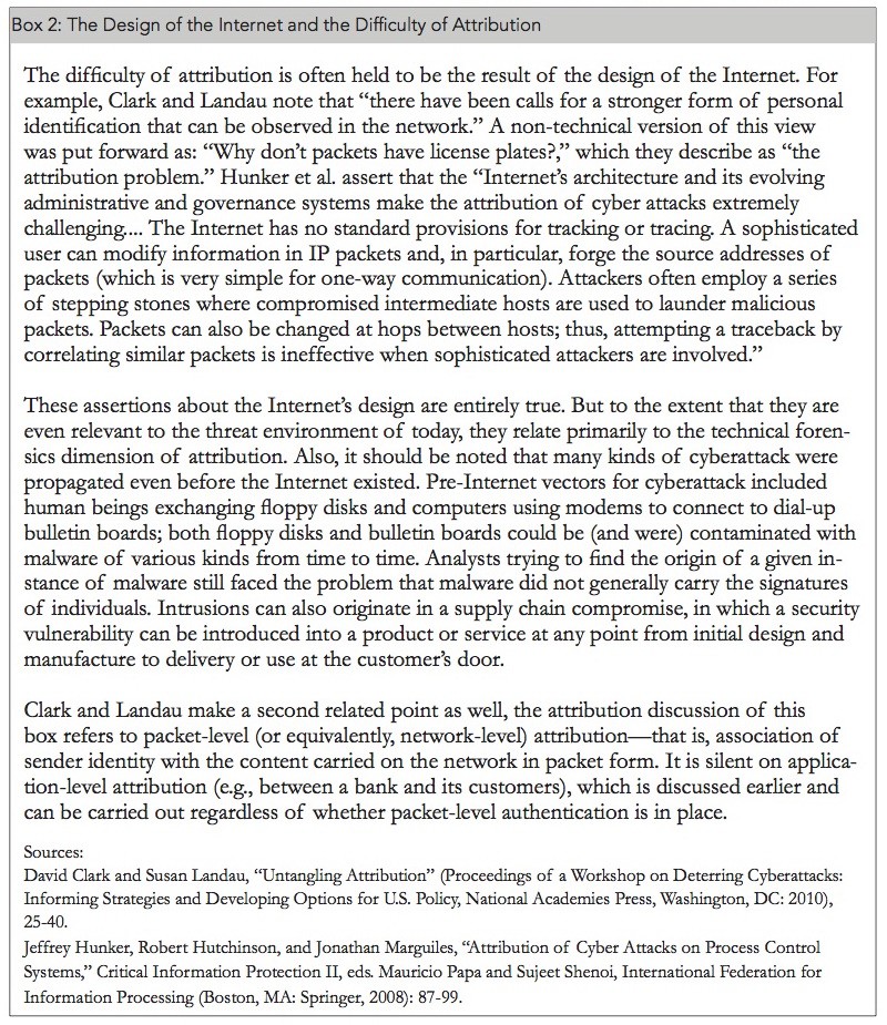 The Design of the Internet and the Difficulty of Attribution The Design of the Internet and the Difficulty of Attribution