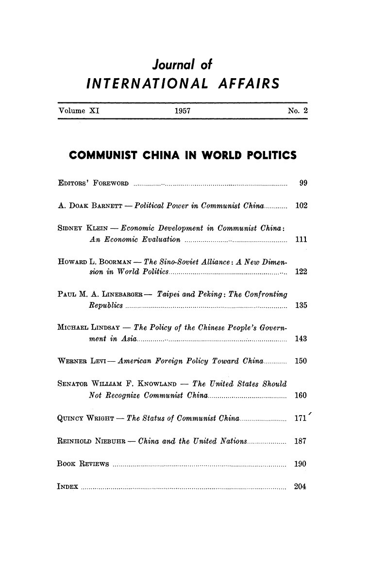 Communist China in World Politics Cover Image