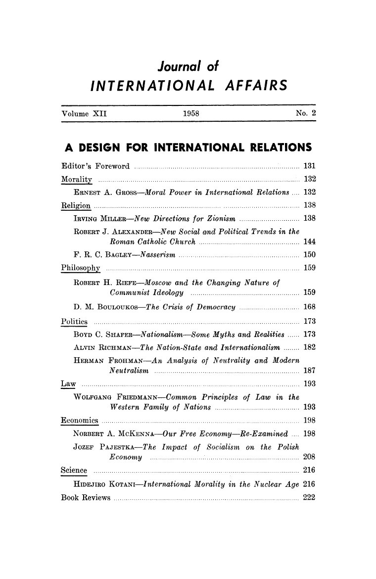A Design for International Relations Cover Image