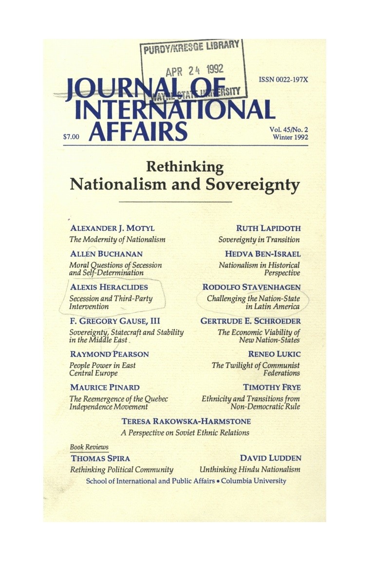 Rethinking Nationalism and Sovereignty Cover Image