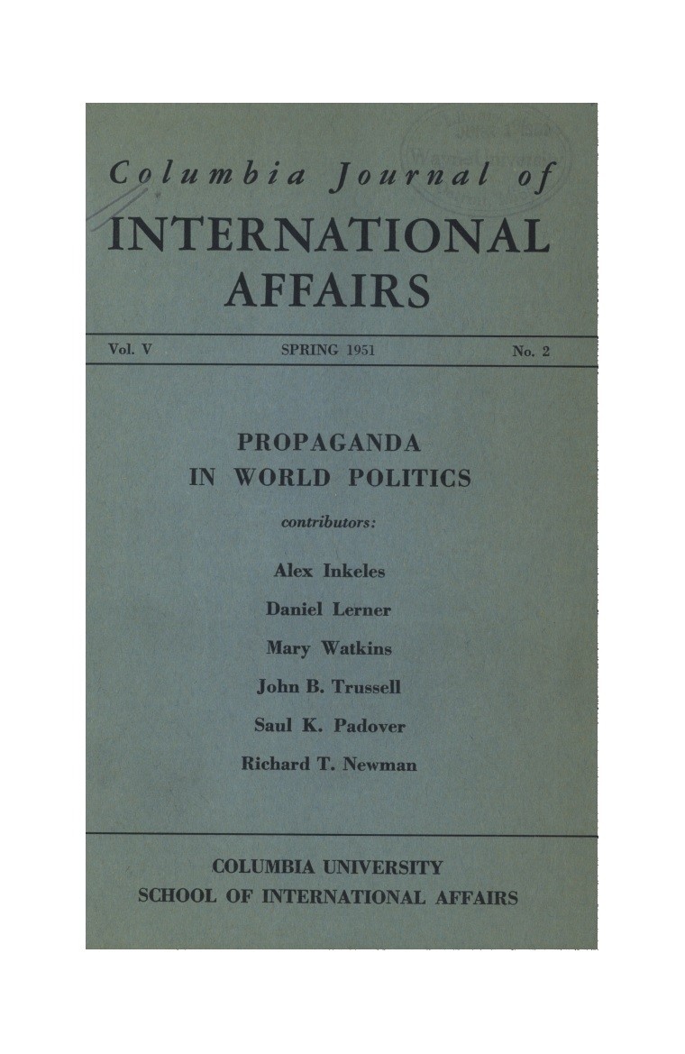 Propaganda in World Politics Cover Image