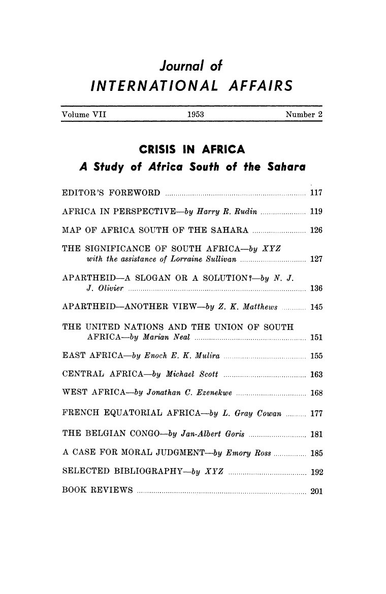 Crisis in Africa Cover Image