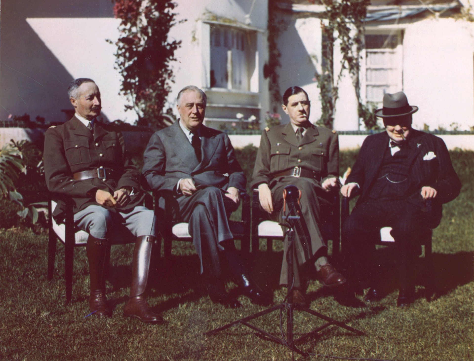 Giraud, Roosevelt, de Gaulle and Churchill pictured at Casablanca Conference