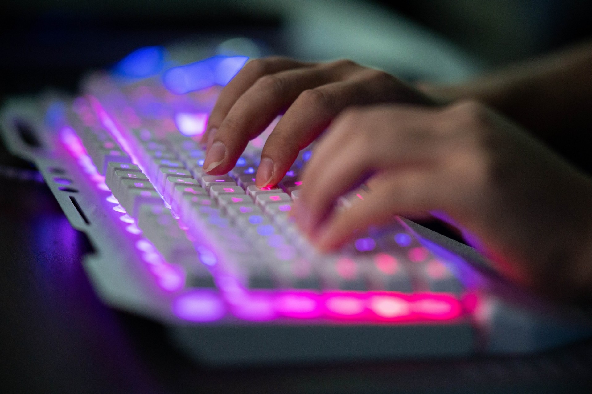Keyboard backlit by colors