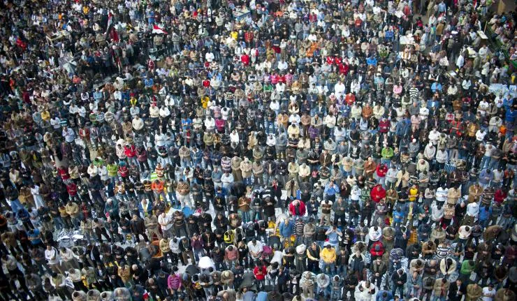 Drone surveillance of human mob