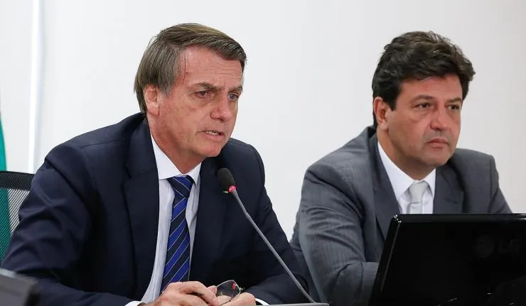 President Jair Bolsonaro of Brazil at a press conference