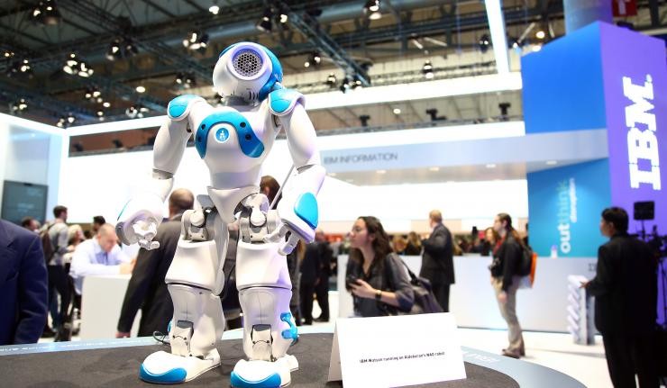 A robot at the IBM Outthink conference