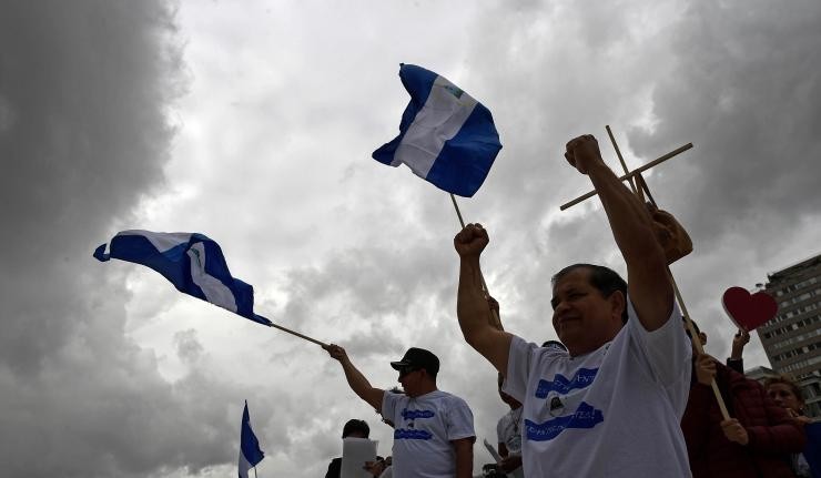 Pro-democracy protestors in Nicaragua