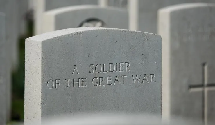 An Epitaph which reads 'A Soldier of the Great War'