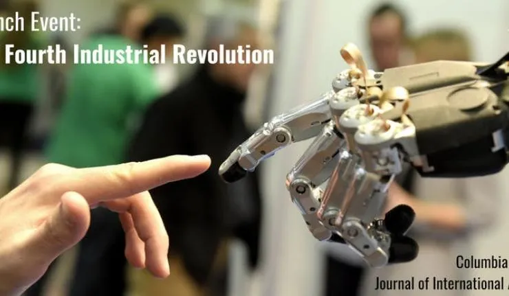 An arm and a robotic arm reaching for each other like Michaelangelo's Creation of Adam
