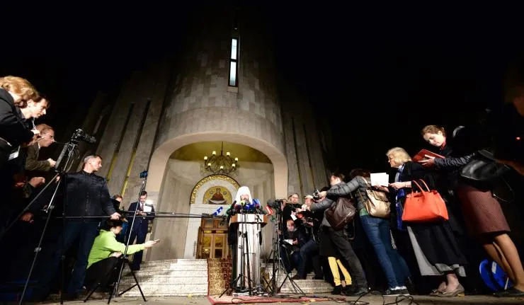 A speaker at the Orthodox church of Ukraine