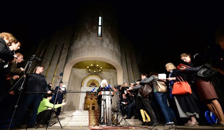 A speaker at the Orthodox church of Ukraine
