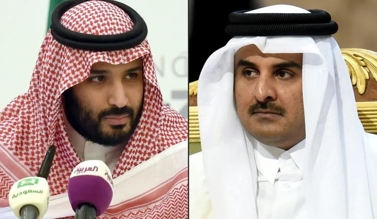 Crown Prince Mohammad bin Salman and Emir of Qatar Tamim bin Hamad Al Thani