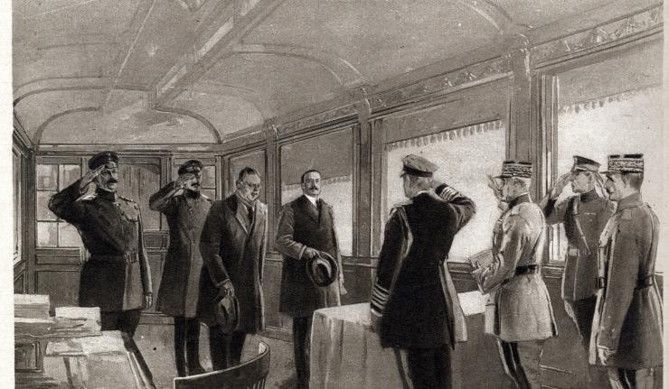 Painting of a moment from the Versailles conference