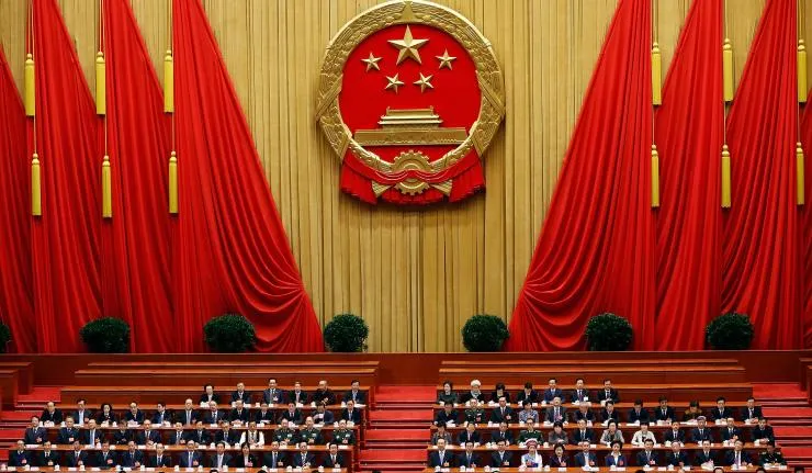 Officials of the communist party seated at the National People's Congress in Beijing