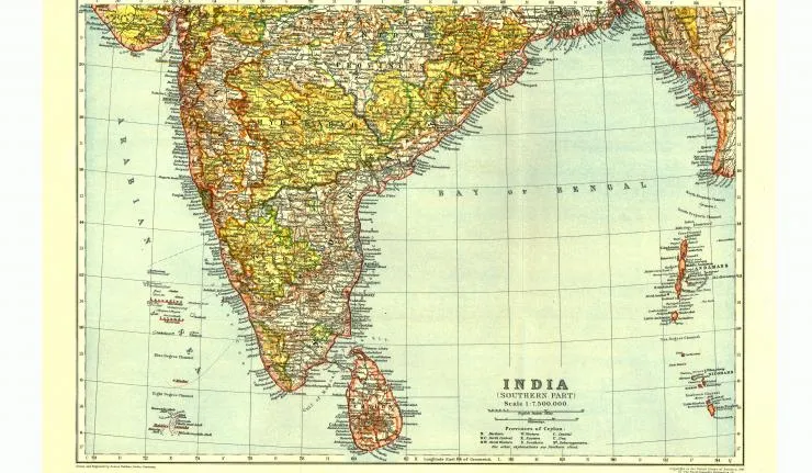 Map of Southern India