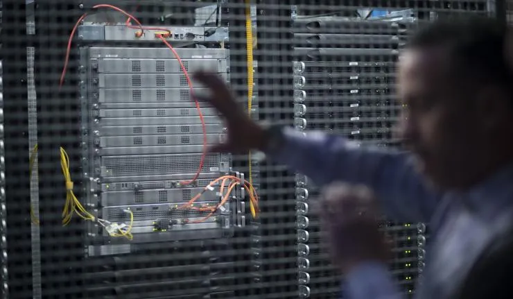 The cables behind a super computing array