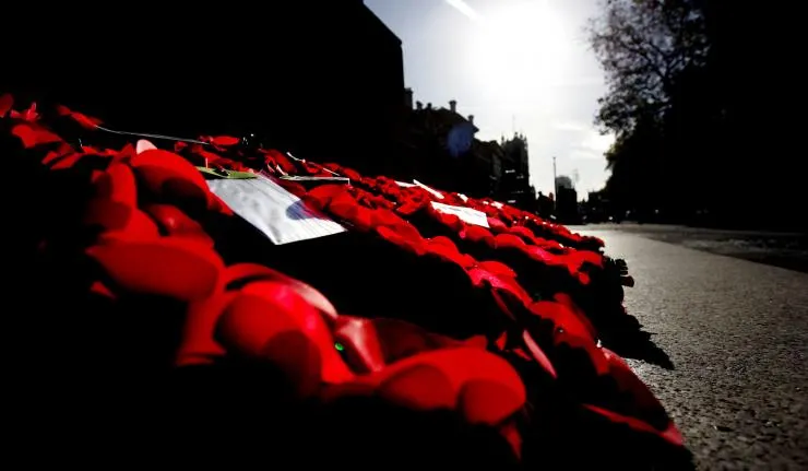 Floral Wreath laid on the floor like those of Remembrance day