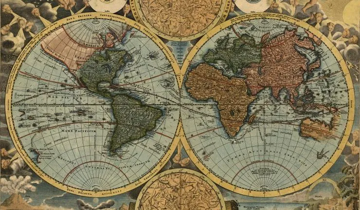 Flattenned two dimensional globe