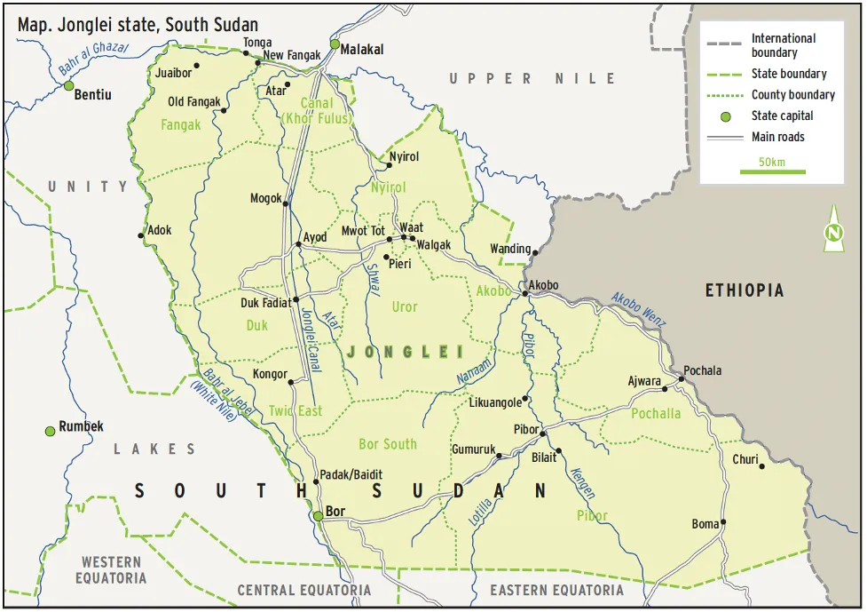 Map 2: Map of Jonglei state