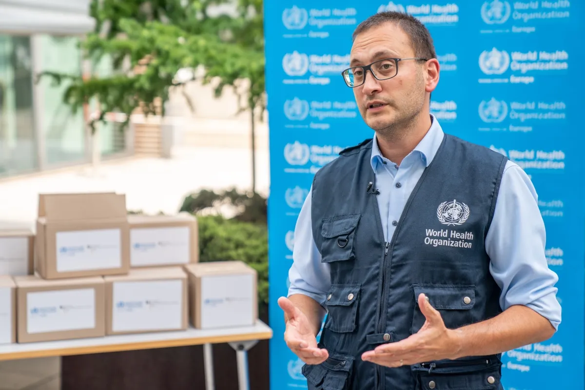 Dr. Jarno Habicht speaking at an event. Source: WHO Ukraine