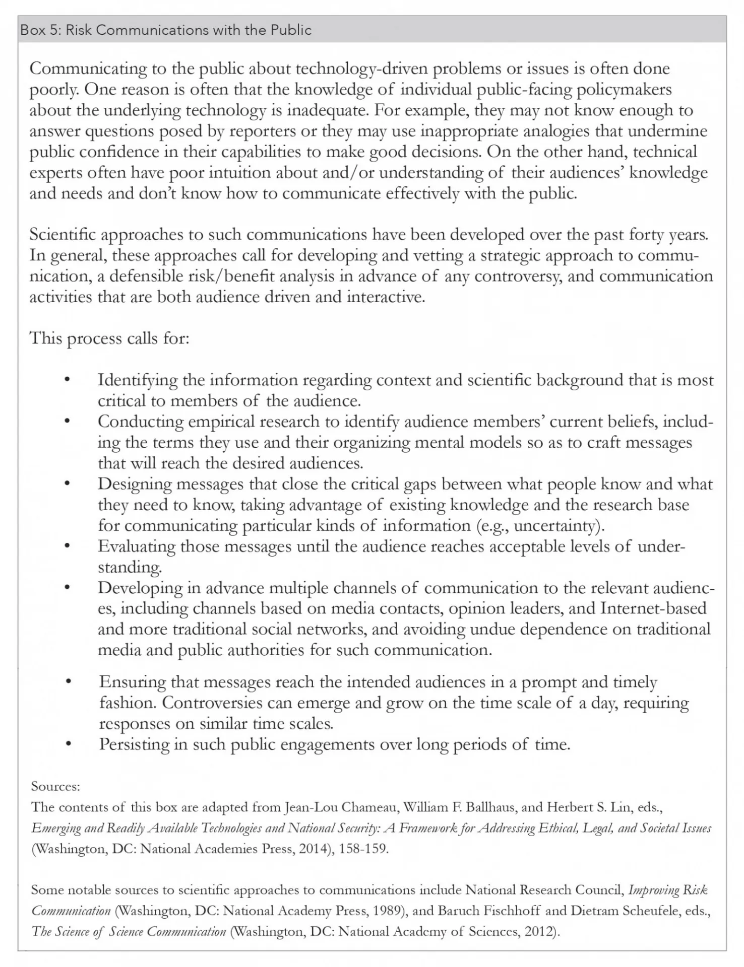 Risk Communications with the Public