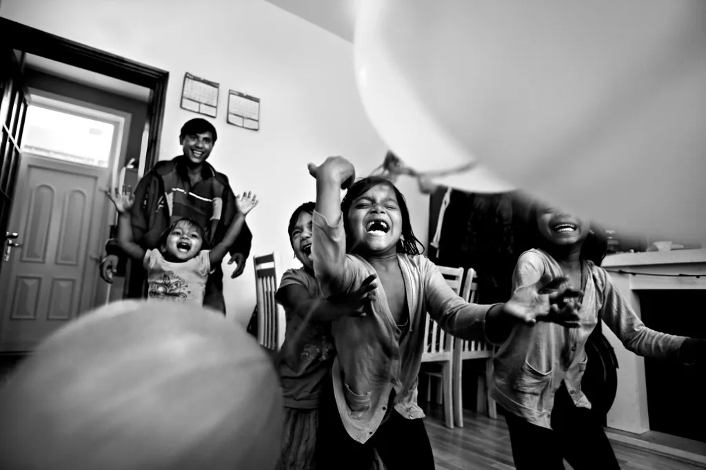 Aiub still lives on social benefits from the UK government, so he still has a lot of spare time. He enjoys the company of his children and plays with them, something he could never afford to do when he was living in the camps in Bangladesh.