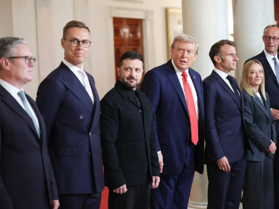 European leaders joined by Trump and Zelenskyy at the Ukraine Summit at the White House.