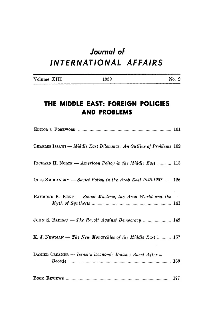 The Middle East Cover Image
