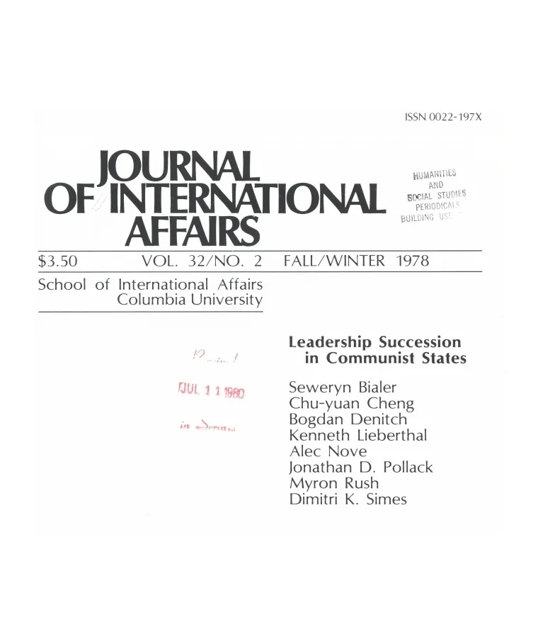 Leadership Succession in Communist States Cover Image