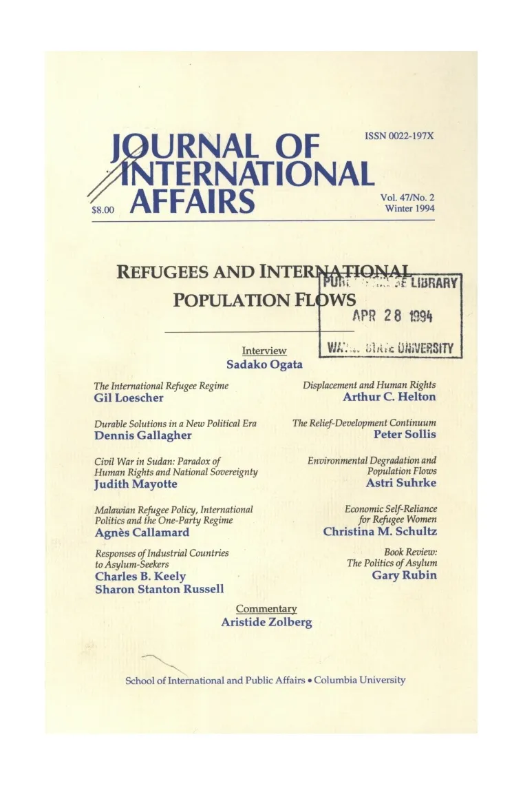 Refugees and International Population Flows Cover Image
