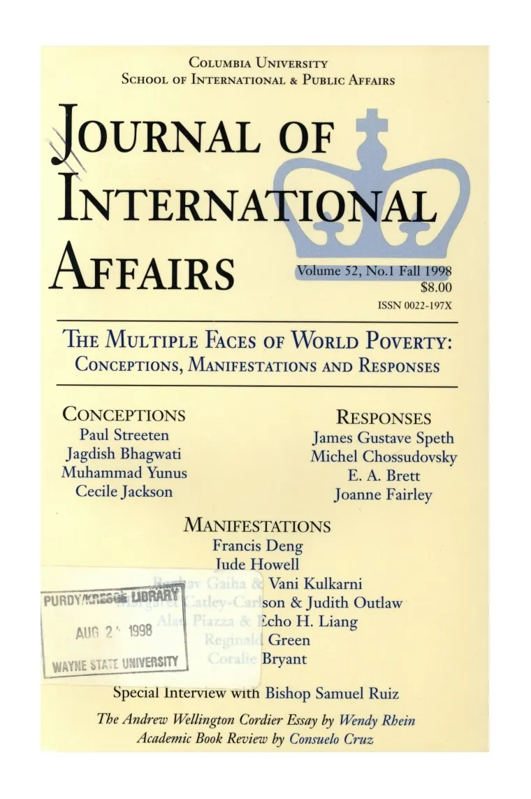 The Multiple Faces of World Poverty Cover Image